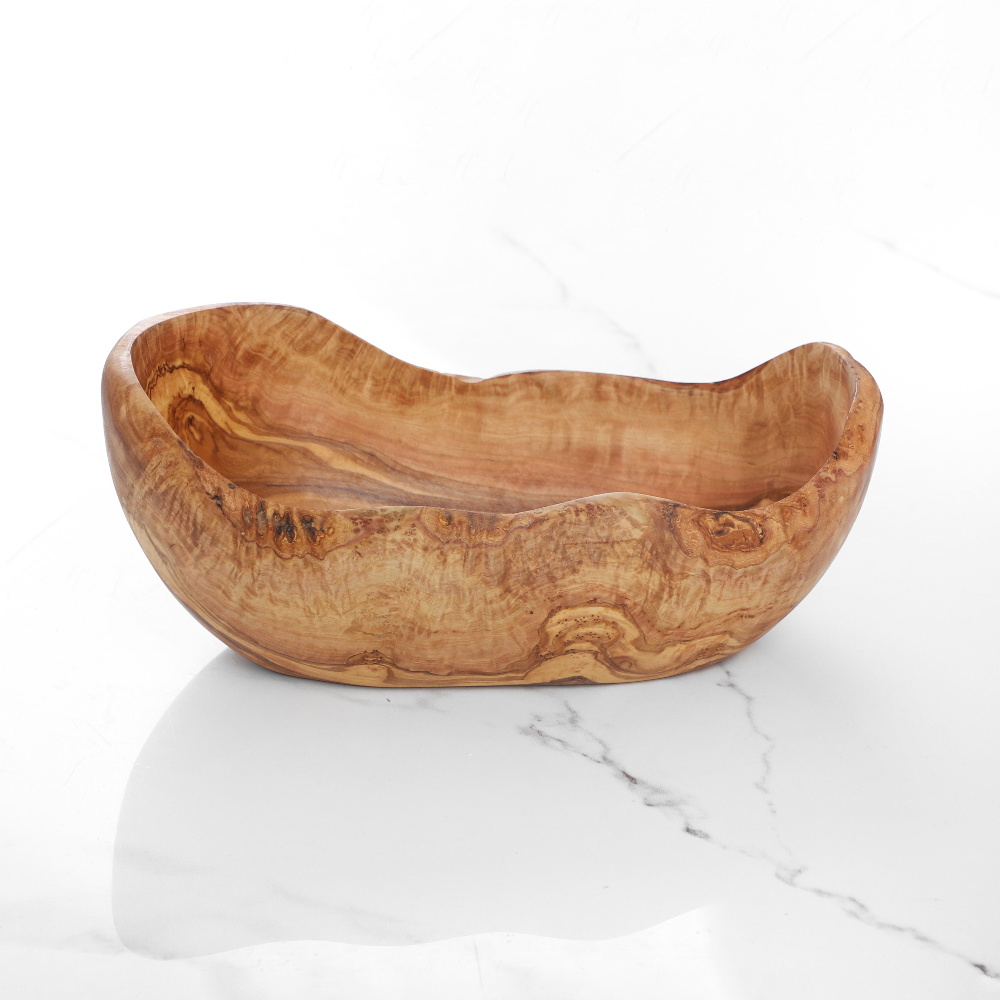 Handmade Olive Wood Fruit Bowl – Rustic Live-Edge Wooden Centerpiece - ArtisRaw